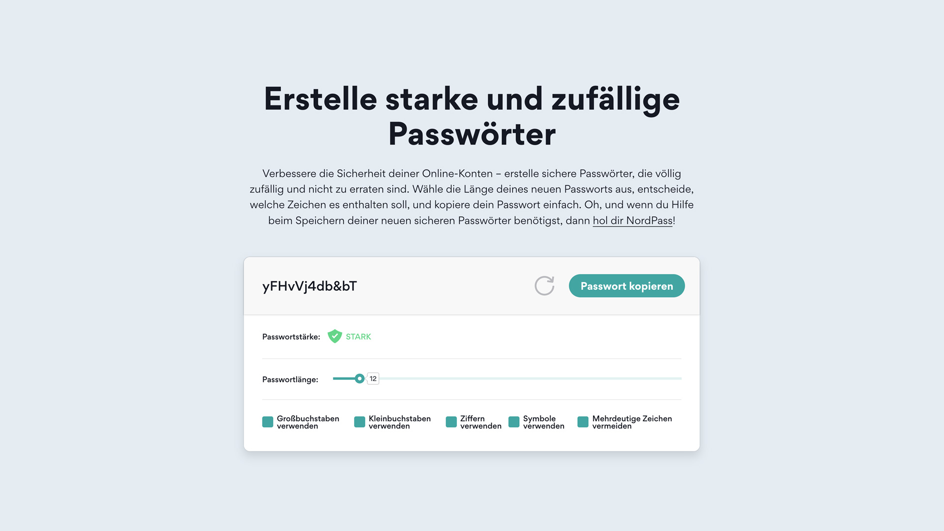 Passwort-Generator von NordPass